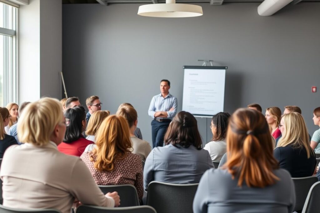 Diverse professionals die deelnemen aan een burn out coach cursus Diverse professionals die deelnemen aan een burn out coach cursus