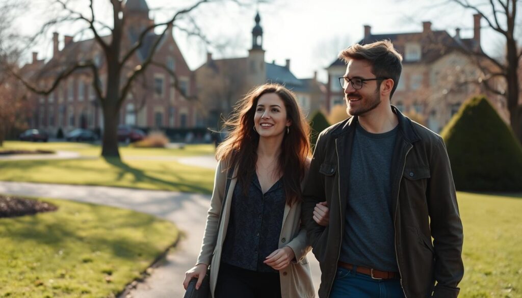 Stress burnout coach wandelt met cliënt door een park in Deventer Stress burnout coach wandelt met cliënt door een park in Deventer